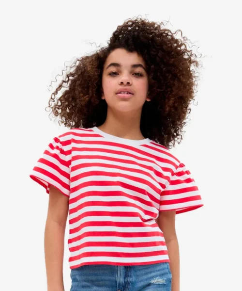 Stripe Red T-shirt Fir Girl