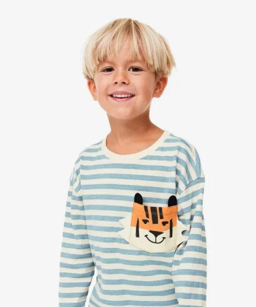 Cute Full Sleeve Green Stripe T-shirt