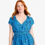Blue Frosted Printed Skirt