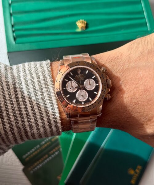 Rolex Daytona Rose Gold Master Copy Black Dial