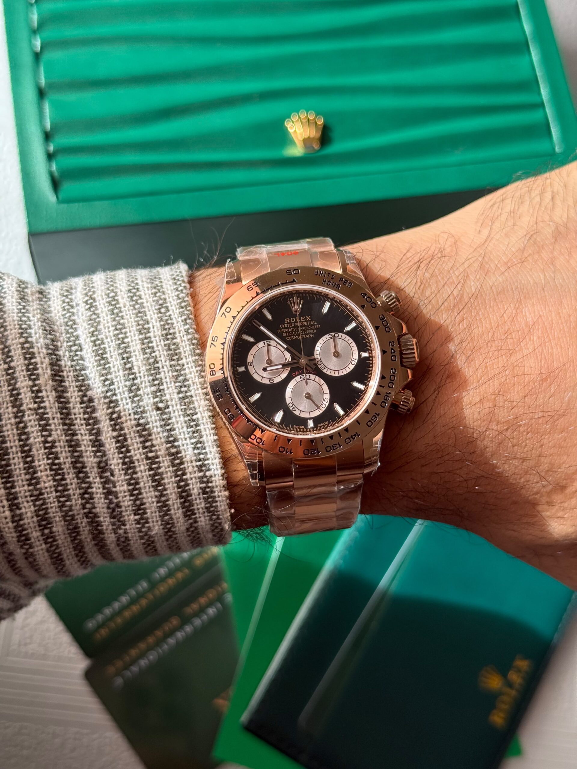 Rolex Daytona Rose Gold Master Copy Black Dial