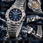 Patek Philippe Nautilus Blue Dial Silver Watch