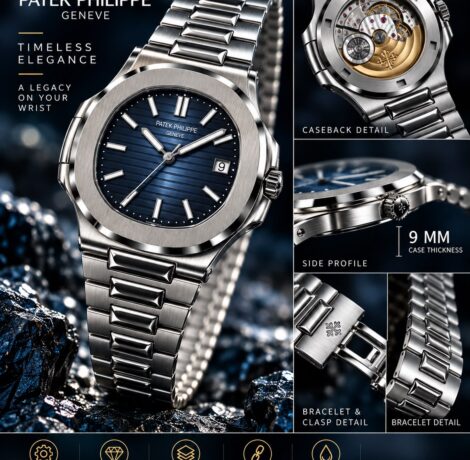 Patek Philippe Nautilus Blue Dial Silver Watch